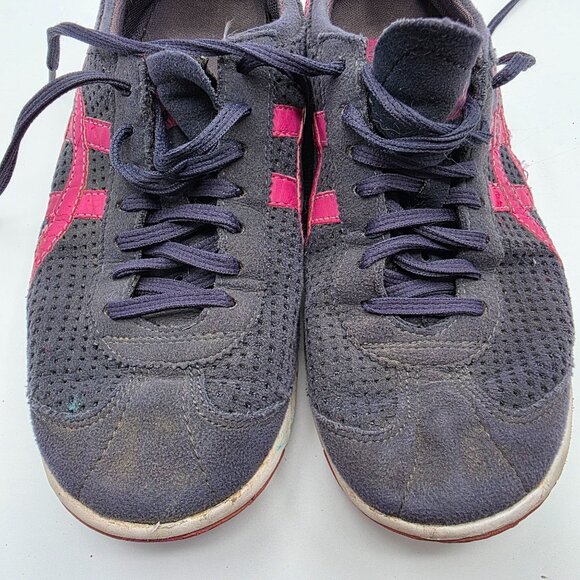 Asics Onitsuka Tiger Rio Runner Low Top Trainers Womens Size 7 Black Pink Shoes - Picture 10 of 13